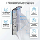 Homezie Duschpaneel mit LED-Regendusche | Wasserfall, Massagedüsen & Handbrause | Für moderne Badezimmer