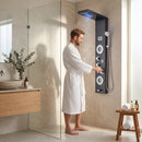 Homezie Duschpaneel mit LED-Regendusche | Wasserfall, Massagedüsen & Handbrause | Für moderne Badezimmer