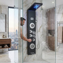Homezie Duschpaneel mit LED-Regendusche | Wasserfall, Massagedüsen & Handbrause | Für moderne Badezimmer