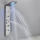 Homezie Duschpaneel mit LED-Regendusche | Wasserfall, Massagedüsen & Handbrause | Für moderne Badezimmer