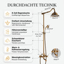 Homezie Duschsystem im Antik-Messing-Look | Regendusche, Handbrause & Wannenarmatur | Für klassische Badezimmer