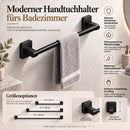Homezie Handtuchhalter | Aluminium, wandmontiert und platzsparend | Für Badezimmer, Gäste-WC und Waschküche
