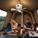 Homezie Hängender Campingventilator | Wiederaufladbar mit Fernbedienung & LED-Leuchte | Für Camping und Zuhause
