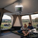 Homezie Hängender Campingventilator | Wiederaufladbar mit Fernbedienung & LED-Leuchte | Für Camping und Zuhause