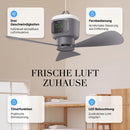 Homezie Hängender Campingventilator | Wiederaufladbar mit Fernbedienung & LED-Leuchte | Für Camping und Zuhause