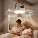 Homezie Hängender Deckenventilator | Wiederaufladbar mit Fernbedienung & LED-Leuchte | Für Camping und Zuhause