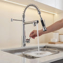 Homezie Küchenarmatur | Ausziehbare Brause mit 2 Strahlarten & Warm-/Kaltwasser | Für moderne Küchen