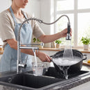 Homezie Küchenarmatur | Ausziehbare Brause mit 2 Strahlarten & Warm-/Kaltwasser | Für moderne Küchen