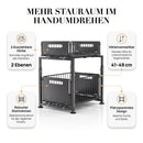 Homezie Küchenregal | 2 Ebenen mit ausziehbaren Körben & höhenverstellbar | Für Küche und Spüle