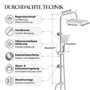 Homezie Regenduschsystem | Regendusche, Handbrause & Mischbatterie | Für moderne Badezimmer