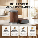 Homezie Rollender Messerschärfer | Magnetische Winkelhilfe 15° & 20° | Für präzises Messerschärfen