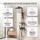 Homezie Thermostat-Duschsystem | Digitale Temperaturanzeige, Regendusche & Bidet-Handbrause | Für moderne Badezimmer