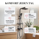 Homezie Thermostat-Duschsystem | Digitale Temperaturanzeige, Regendusche & Bidet-Handbrause | Für moderne Badezimmer