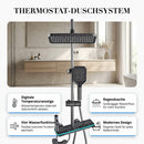 Homezie Thermostat-Duschsystem | Digitale Temperaturanzeige, Regendusche & Handbrause | Für moderne Badezimmer
