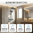 Homezie Thermostat-Duschsystem | Digitale Temperaturanzeige, Regendusche & Handbrause | Für moderne Badezimmer