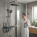 Homezie Thermostat-Duschsystem | Digitale Temperaturanzeige, Regendusche & Handbrause | Für moderne Badezimmer