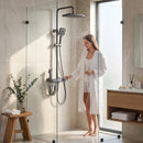 Homezie Thermostat-Duschsystem | LED-Temperaturanzeige, Regendusche & Handbrause | Für modernes Badezimmer
