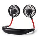 Homezie Tragbarer Nackenventilator | USB-C Wiederaufladbar | Flexibler Doppelventilator mit 3 Geschwindigkeitsstufen