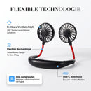 Homezie Tragbarer Nackenventilator | USB-C Wiederaufladbar | Flexibler Doppelventilator mit 3 Geschwindigkeitsstufen