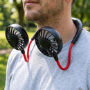 Homezie Tragbarer Nackenventilator | USB-C Wiederaufladbar | Flexibler Doppelventilator mit 3 Geschwindigkeitsstufen