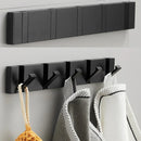 Homezie Wandhakenleiste | Klappbare Haken, 2–6 Haken, platzsparendes Design | Für Flur, Bad und Schlafzimmer