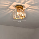 Homezie Kristall-Deckenleuchte | Elegantes Kristallglas mit Metallrahmen | Stilvolle Beleuchtung für Flur und Wohnräume