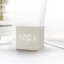 Homezie LED-Wecker | Würfelform, Zeit- und Temperaturanzeige, kompakt | Für Nachttisch und Schreibtisch